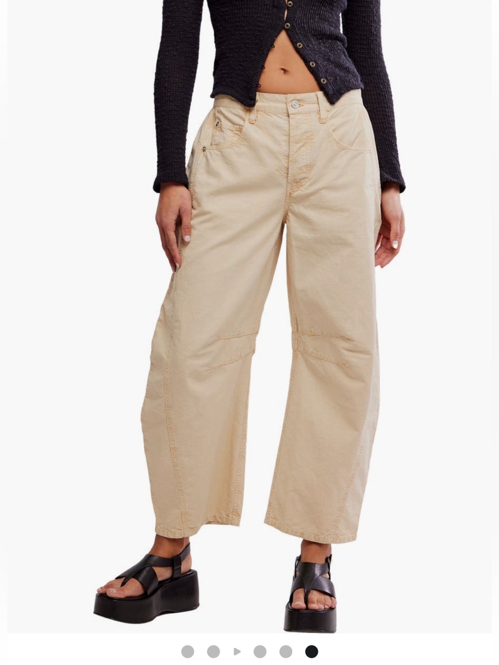 Free People Good Luck Barrel Leg Pants Bleached Out Size 31 NWOT